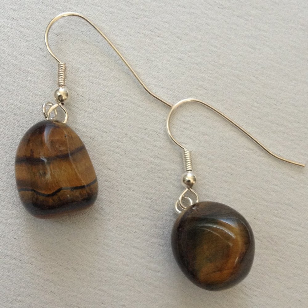 Tiger's Eye Gemstone Earrings